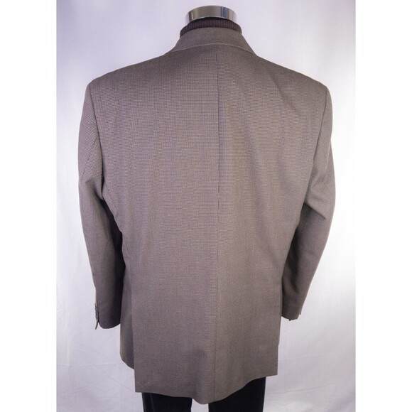 Pronto Uomo Men's Sport Coat Blazer Jacket Two Button Houndstooth Brown 46R EUC - Picture 8 of 13